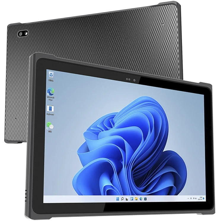 Athesi AP1002CL: composición de las vistas frontal y trasera con escritorio de Windows y carcasa texturizada | BELSATIA