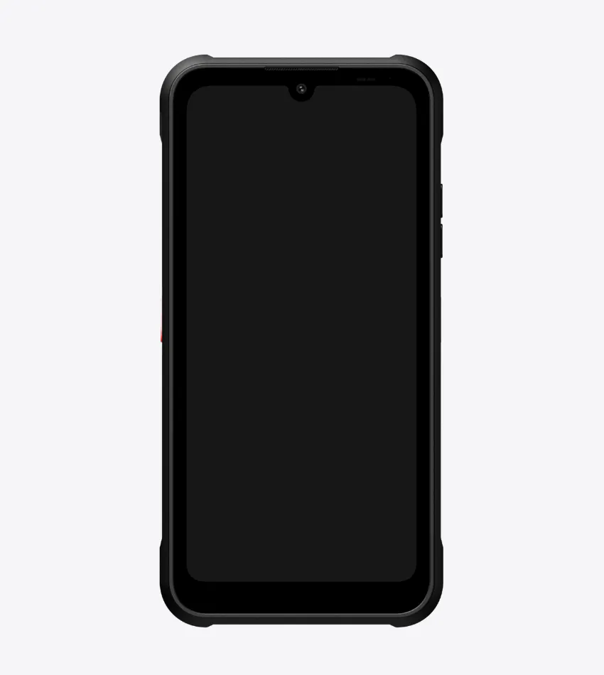 Athesi AP6001: vista frontal con pantalla apagada y carcasa negra | BELSATIA