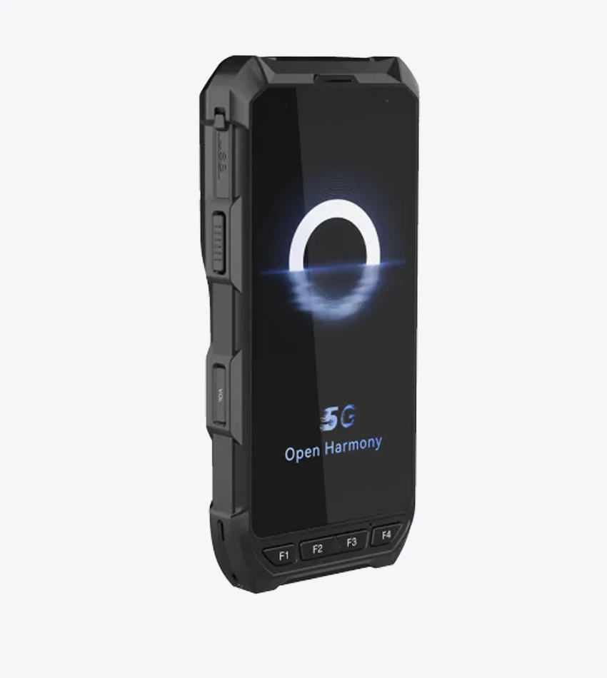 Athesi E550 RFID: vista frontal con pantalla encendida y carcasa reforzada | BELSATIA