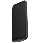 Athesi E65: vista frontal inclinada con pantalla apagada y botón lateral amarillo | BELSATIA