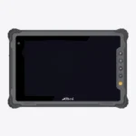 Athesi E8E: vista frontal con pantalla apagada y botones en el marco reforzado | BELSATIA
