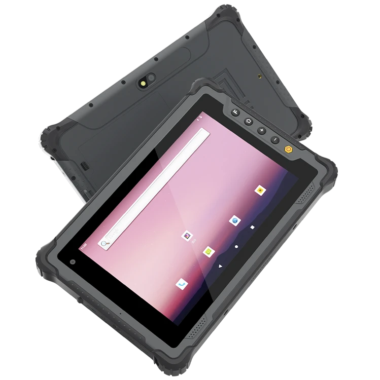 Athesi E8T: composición oblicua de las vistas frontal y trasera con pantalla encendida | BELSATIA
