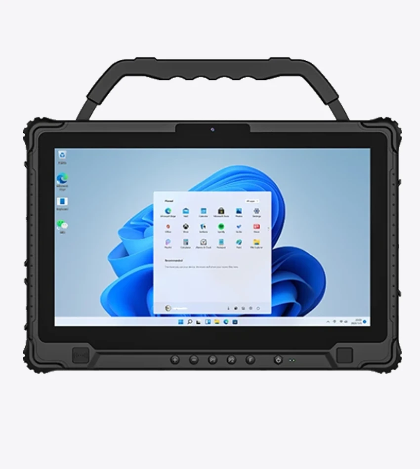 Athesi RT140: vista frontal con pantalla encendida y asa de transporte elevada | BELSATIA