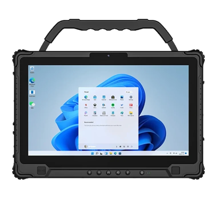 Athesi RT140: vista frontal con escritorio de Windows y asa de transporte | BELSATIA