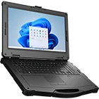Athesi RT15: vista frontal inclinada del portátil abierto con pantalla encendida y teclado | BELSATIA