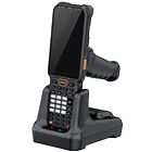 Athesi RT4300: vista frontal en perspectiva del equipo con teclado físico, empuñadura y base | BELSATIA